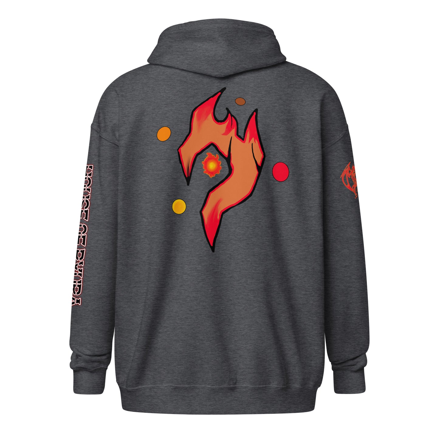 RyuraVerse Elemental Flame heavy blend zip hoodie