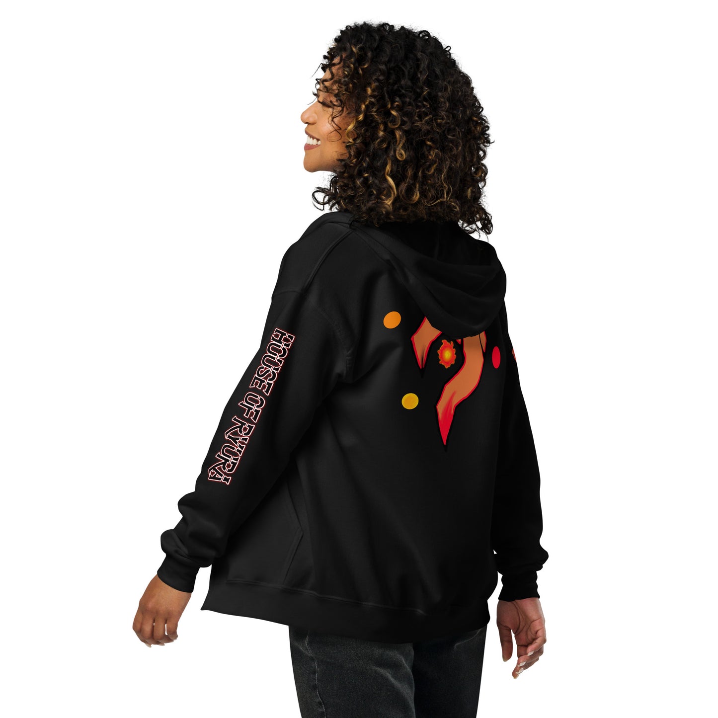 RyuraVerse Elemental Flame heavy blend zip hoodie