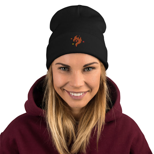Element Flame Symbol Embroidered Beanie